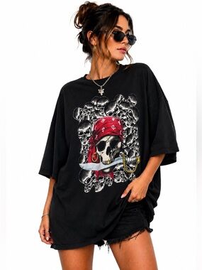 Triple Seven Vintage Skull Pirate T-Shirt Size 3XL
